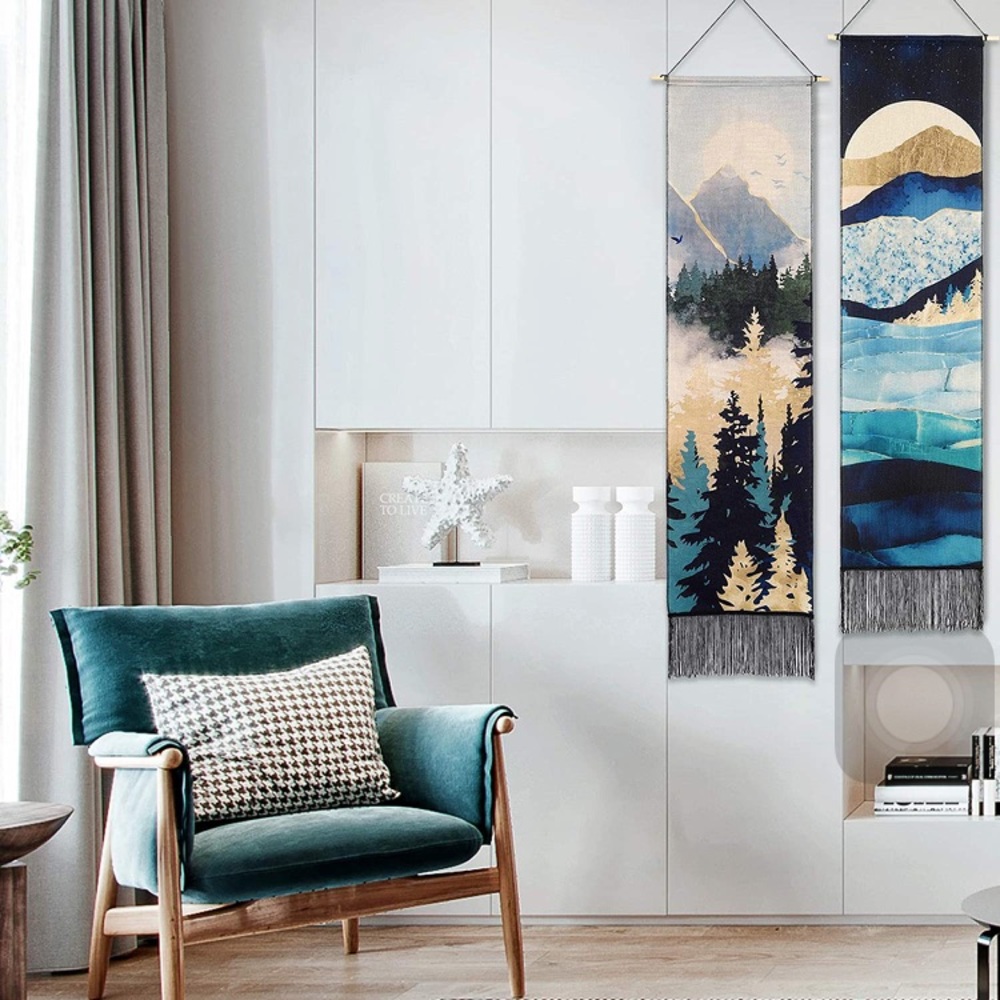 Retro Forest Mountain Vintage Retro Nature Pop Art Abstrct Dorm Tapestry Decor - Picture 9 of 9